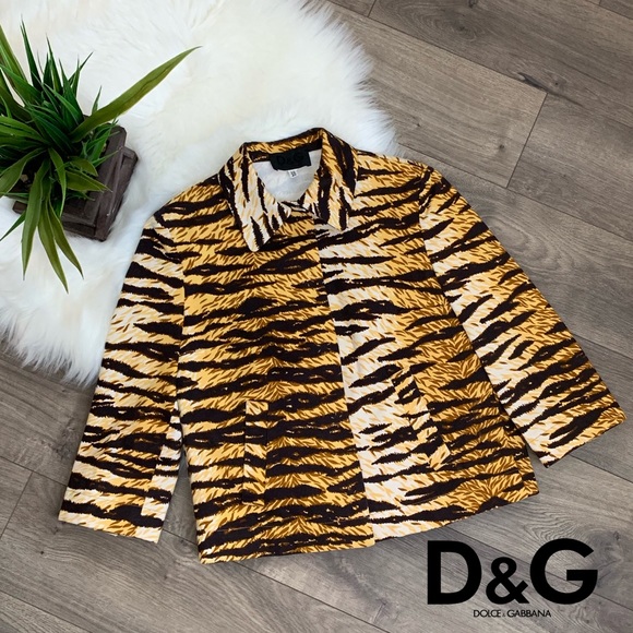 Dolce & Gabbana Jackets & Blazers - Dolce & Gabbana Animal Print Cropped Blazer Jkt